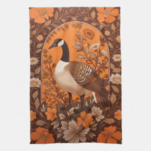 Elegante Canadese Gans William Morris Geïnspireerd Theedoek