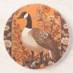 Elegante Canadese Gans William Morris Geïnspireerd Zandsteen Onderzetter