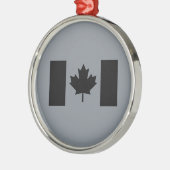 Elegante Canadese vlag in het zwart Metalen Ornament (Links)