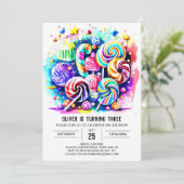 Elegante Candyland Printable Verjaardag Kaart (Staand voorkant)