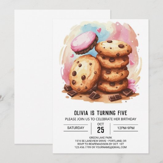 Elegante Candyland Sprinkles Cookies Verjaardag Kaart (Voorkant / Achterkant)