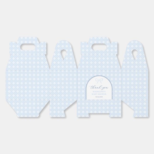 Elegante Cane Blauw en Wit Baby Boy Douche Bedankdoosjes (Ongevouwen)