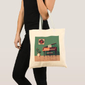 Elegante Canvas tas met een muziekthema (Voorkant (product))