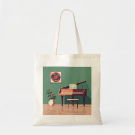 Elegante Canvas tas met een muziekthema