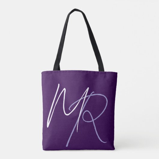 Elegante Canvas tas met Monogram Paarse (Achterkant)