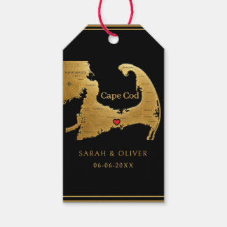 Elegante Cape Cod Kaart Trouw  Cadeaulabel