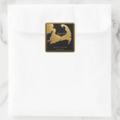 Elegante Cape Cod Kaart Trouw  Vierkante Sticker (Tas)