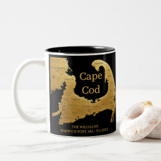 Elegante Cape Cod-strandhuis decoratie cadeau Tweekleurige Koffiemok