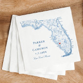 Elegante Cape Coral Florida kaart bruiloft Servet
