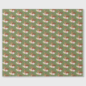 Elegante Caracal Wilde Kat Lelies Bloemengroen Cadeaupapier (Vlak)