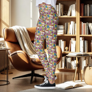 Elegante Caracal Wilde Kat Lilies Bloem Groen Leggings