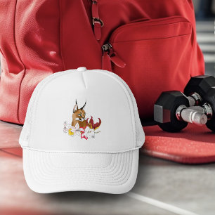 Elegante Caracal Wilde Katachtige Lelies Bloemig Trucker Pet