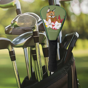 Elegante Caracal Wilde Katachtige Lelies Bloemrijk Golfheadcover