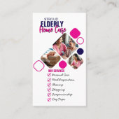 Elegante Caregiver foto Grijs & Blauw Ontwerp Visitekaartje (Voorkant)