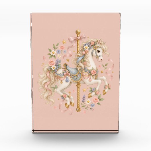 Elegante Carrouselpaard Franse Sprookje Fotoblokken (Voorkant)