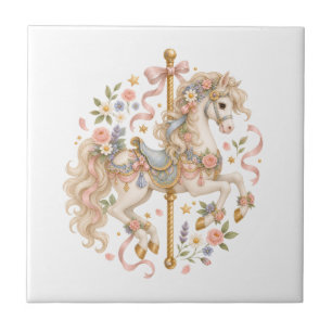 Elegante Carrouselpaard Franse Sprookje Tegeltje