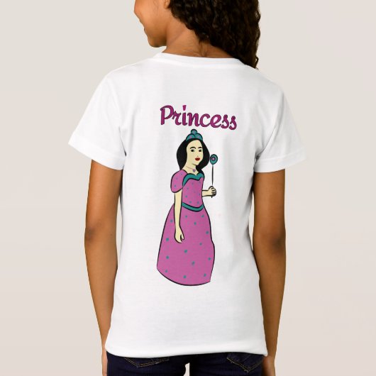 Elegante Cartoon Princess in roze jurk (Achterkant)