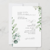 Elegante cascading eucalyptus bruiloft afgerond kaart (Voorkant)