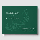 Elegante Cascading Green Leaves Fotobruiloft Gastenboek (Voorkant)