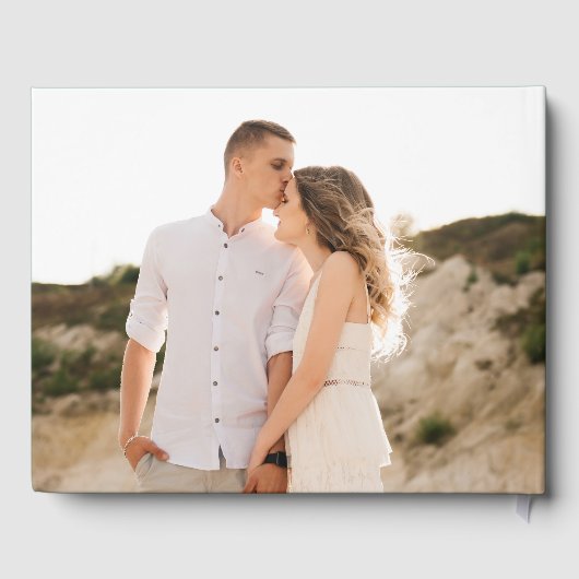 Elegante Cascading Green Leaves Fotobruiloft Gastenboek (Achterkant)