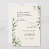 Elegante Cascading Greenery Cream Wedding Kaart (Voorkant)
