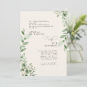 Elegante Cascading Greenery Cream Wedding Kaart (Staand voorkant)