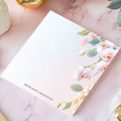 Elegante Cascading Pink Orchids Persoonlijke naam Notitieblok
