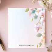 Elegante Cascading Pink Orchids Persoonlijke naam Notitieblok