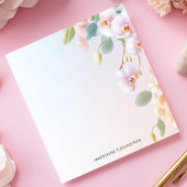 Elegante Cascading Pink Orchids Persoonlijke naam Notitieblok