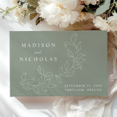 Elegante Cascading Sage Green Leaves Fotobruiloft Gastenboek