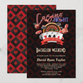 Elegante Casino Nacht Vegas Bachelor Weekend Kaart (Voorkant / Achterkant)