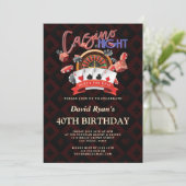 Elegante Casino Night Vegas 40e verjaardagsfeestje Kaart (Staand voorkant)