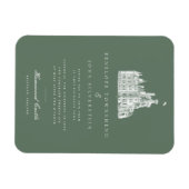 Elegante  Castle Green bruiloft uitnodiging Magneet (Horizontaal)