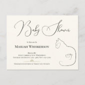 Elegante Cat & Kitten Baby shower Uitnodiging (Voorkant)