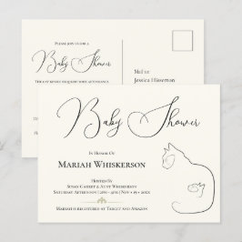 Elegante Cat & Kitten Baby shower Uitnodiging Briefkaart