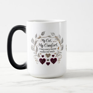 Elegante Cat Lover Mok – Gold & Velvet Heart Desig