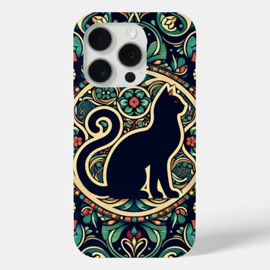 Elegante Cat Shadow & Floral telefoonhoes Case-Mate iPhone Case (Achterkant)