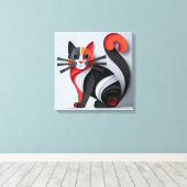 Elegante Cat wanddecoratie (Insitu (Houten vloer))