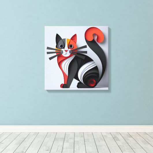 Elegante Cat wanddecoratie (Insitu (Houten vloer))