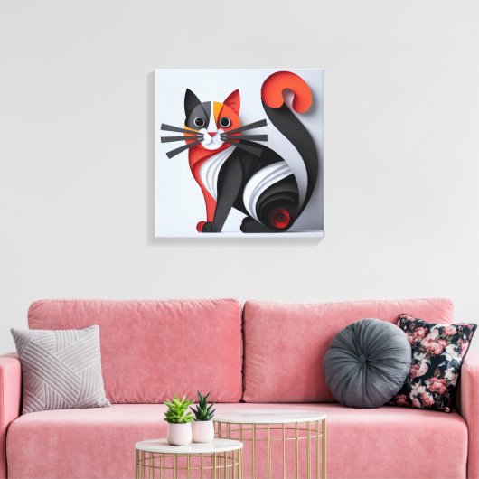 Elegante Cat wanddecoratie (Insitu (Woonkamer))