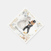 Elegante Cat Wedding Schattige & Classy Cat Servet (Hoek)