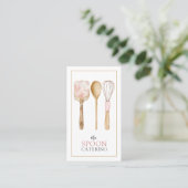 Elegante Cateraar Whisky Spoon Spatula Utensils Visitekaartje (Staand voorkant)