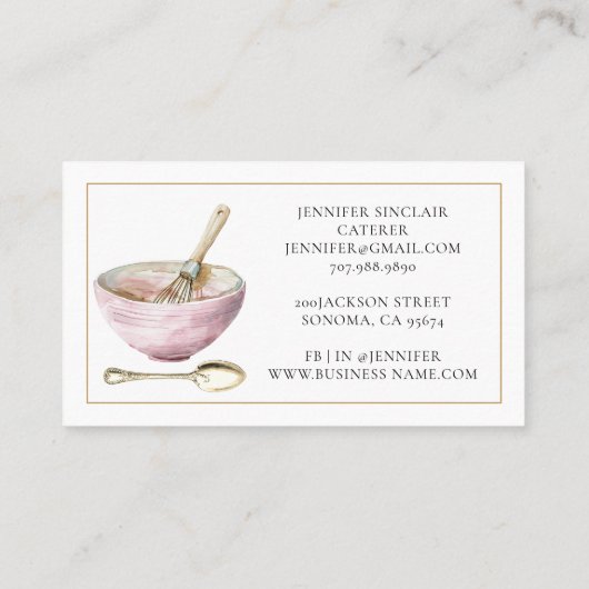 Elegante Cateraar Whisky Spoon Spatula Utensils Visitekaartje (Achterkant)
