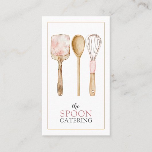 Elegante Cateraar Whisky Spoon Spatula Utensils Visitekaartje (Voorkant)