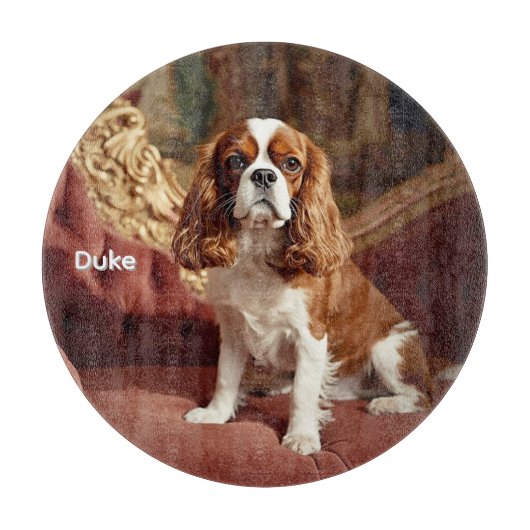 Elegante Cavalier King Charles Gepersonaliseerde G Snijplank (Voorkant)