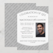 Elegante CELEBRATIE VAN LIFE Funeral GRAY Invite Kaart (Voorkant / Achterkant)