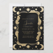 Elegante Celestial Black & Gold Stars 30e verjaard Kaart (Voorkant)