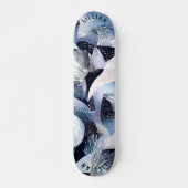 Elegante Celestial Blue Abstracte & vloeiende patr Persoonlijk Skateboard (Voorkant)