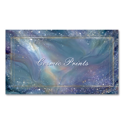 Elegante Celestial Galaxy Alcohol Ink Magnetisch Visitekaartje (Voorkant)