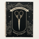 Elegante Celestial Hair Stylist Afspraak Multomap Planner<br><div class="desc">Een professionele kapper afspraak kalender planner met een schaar op de voorkant. Ontworpen voor u door Blackberry Boulevard.</div>